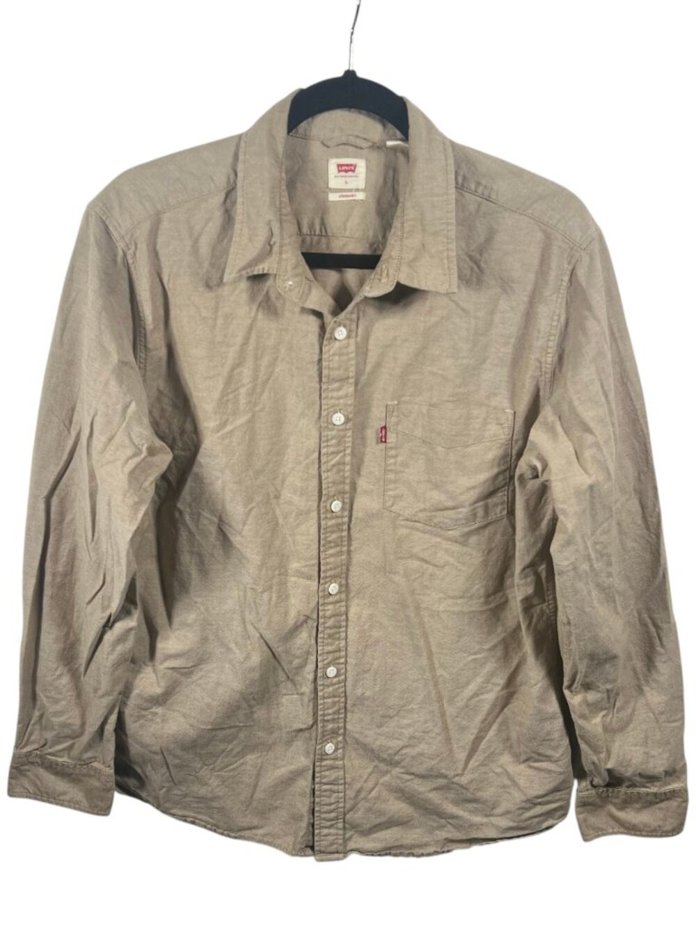 Levis Shirt Mens Casual Button Down Long Sleeve Large Cotton Workwear Structured